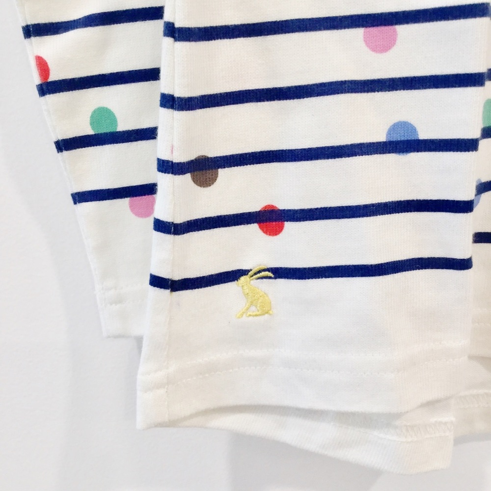 Joules 100% Cotton Polka Dot Striped Coastal Long Sleeve Top Sz 6 - Picture 5 of 13
